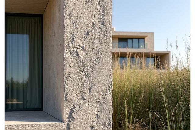 Bespoke keramisch gevelelement op een kustgebouw